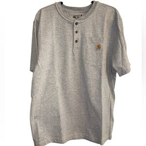 Carhartt T-shirt Henley style short sleeves crewneck 3 button loose Sz medium